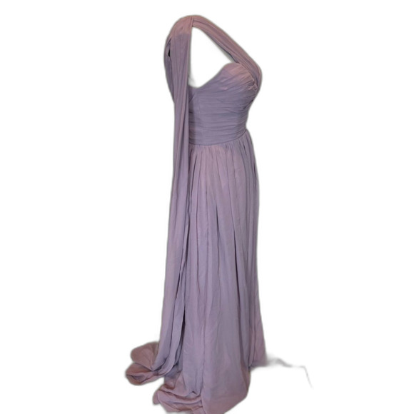 NWOT One Shoulder Formal Dress Prom Bridesmaid Size 2 Lavender Purple Gown - Picture 2 of 8